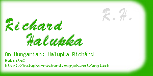 richard halupka business card