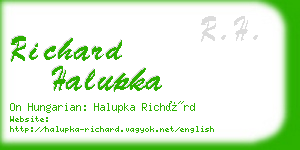 richard halupka business card